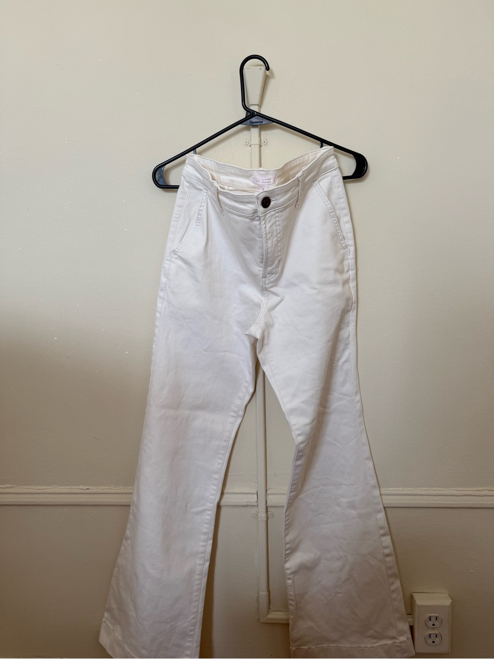 LC Lauren Conrad White High-Rise Flare Jeans